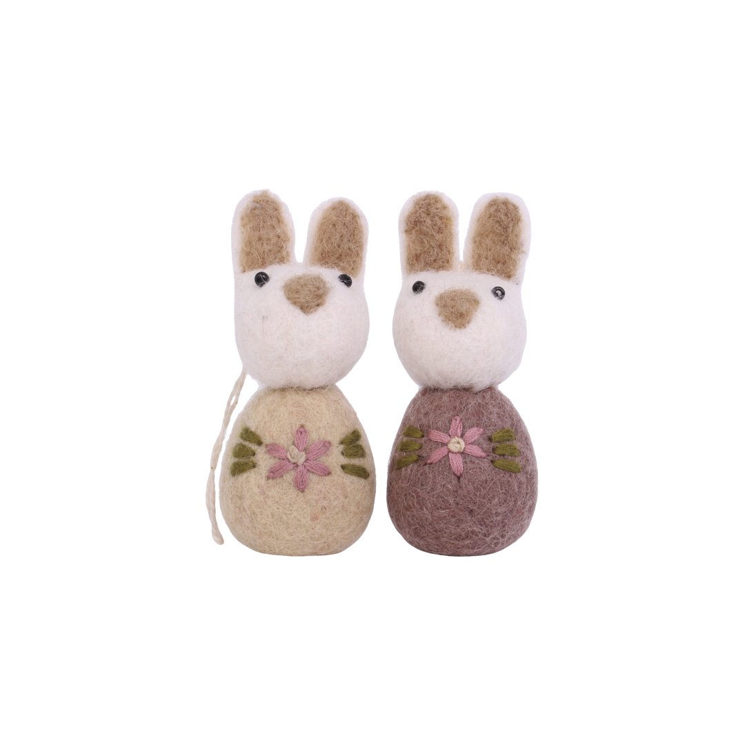 Pakabinama dekoracija „Bunny with flower“ 2 vnt.