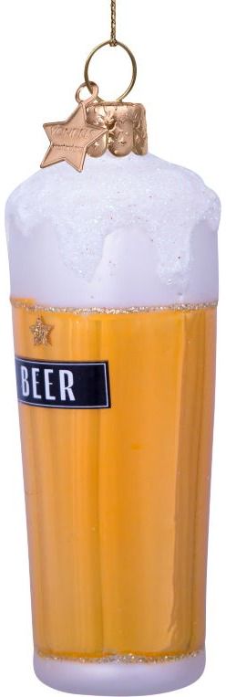 Kalėdinis eglutės žaisliukas „Beer in glass“ H11 cm