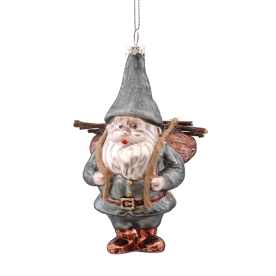 Kalėdinis eglutės žaisliukas „Glass green Santa“ H15 cm