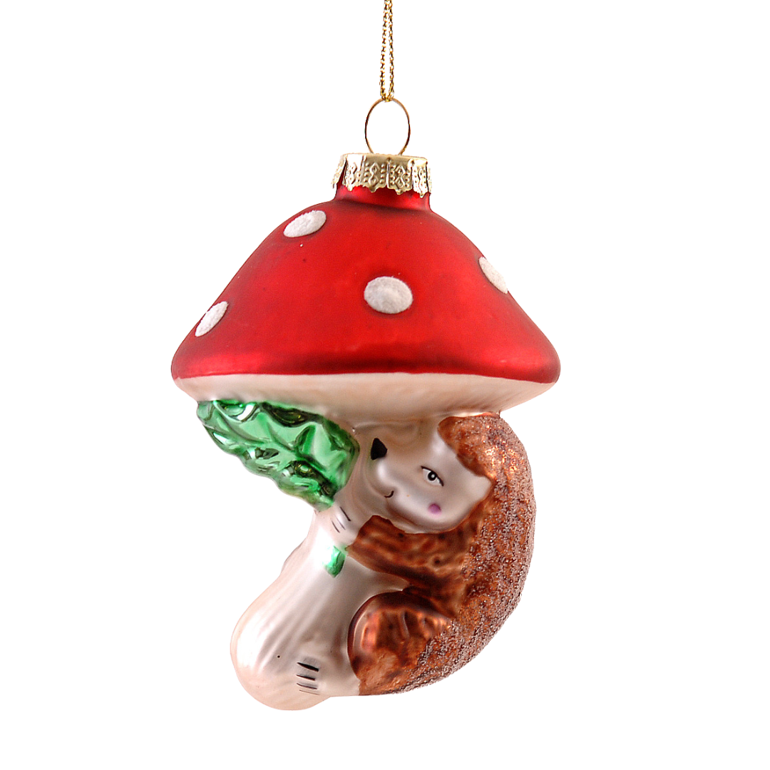 Kalėdinis eglutės žaisliukas „Mushroom with“ Hedgehog“ H10,5 cm