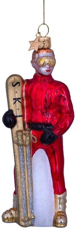 Kalėdinis eglutės žaisliukas „Ski boy“ H12,5 cm